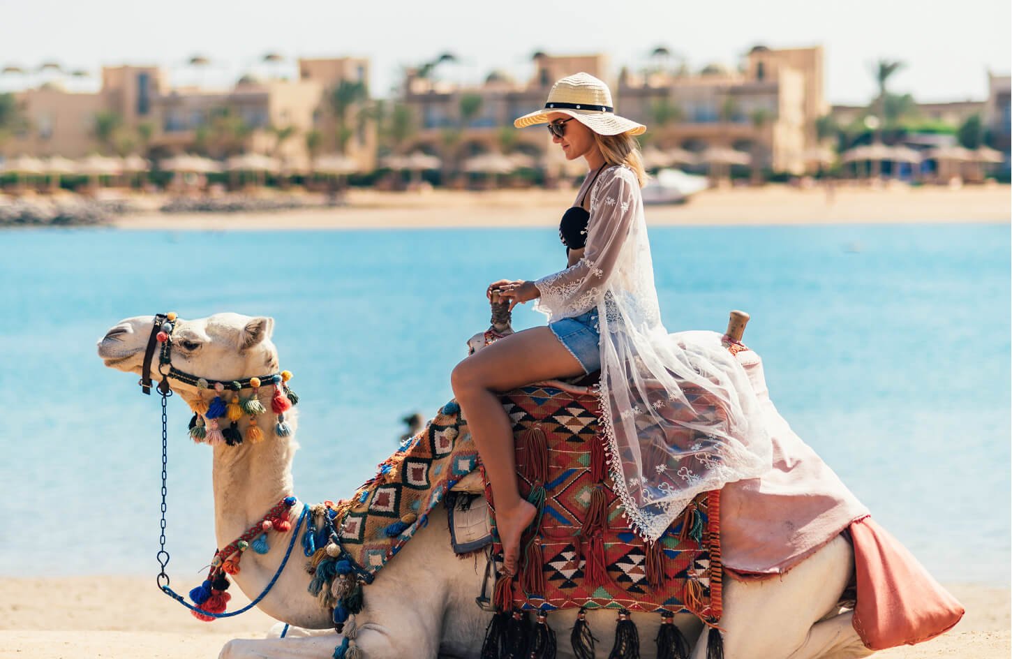 is an Egyptian resort town between the desert of the Sinai Peninsula and the Red Sea.