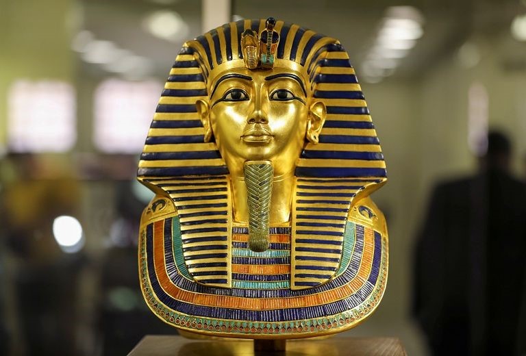 This golden mask is the most famous of all the artefacts of ancient Egypt