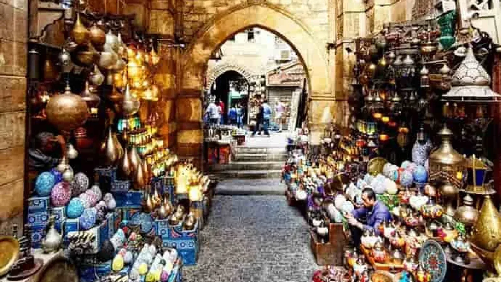 Khan el-Khalili is a famous bazaar in the historic center of Cairo