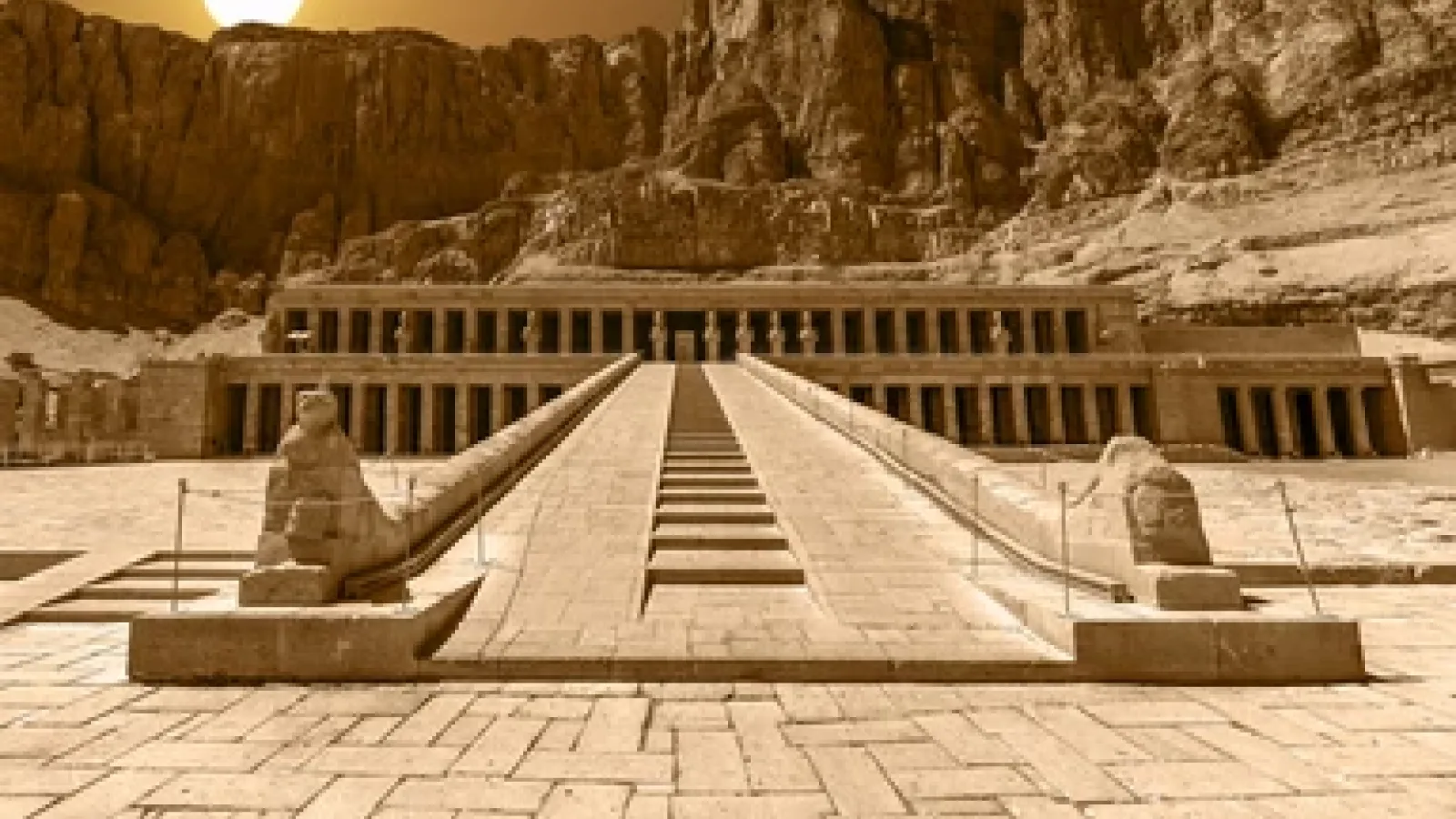 A magnificent temple at Deir al-Bahari, on the west back of Luxor.