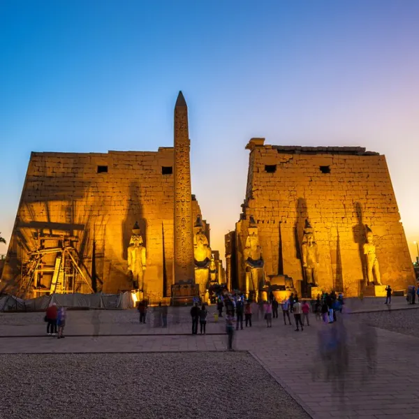 A large Ancient Egyptian temple complex located on the east bank