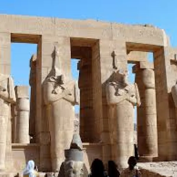 The Ramesseum is the memorial temple (or mortuary temple) of Pharaoh Ramesses II
