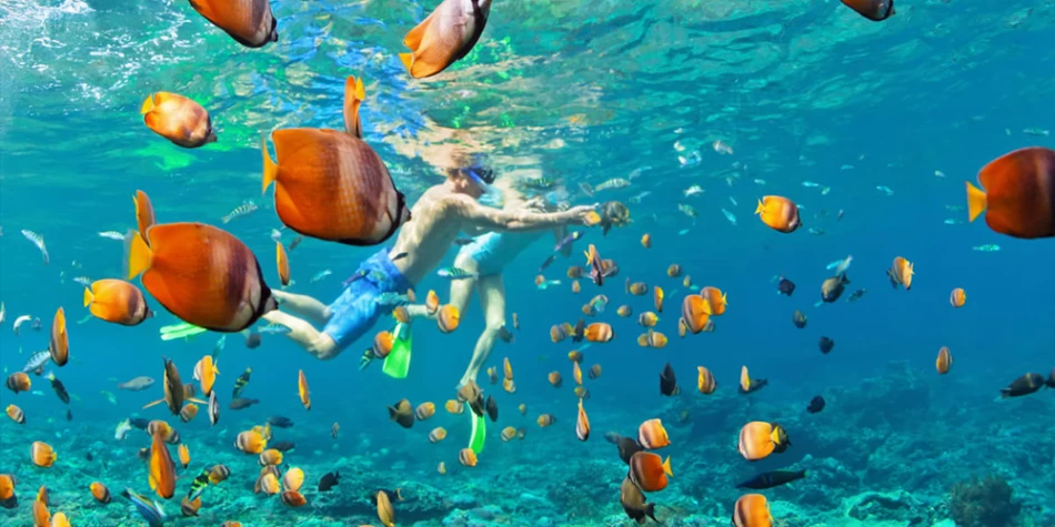 Family enjoying Mahmya Island tour from Hurghada