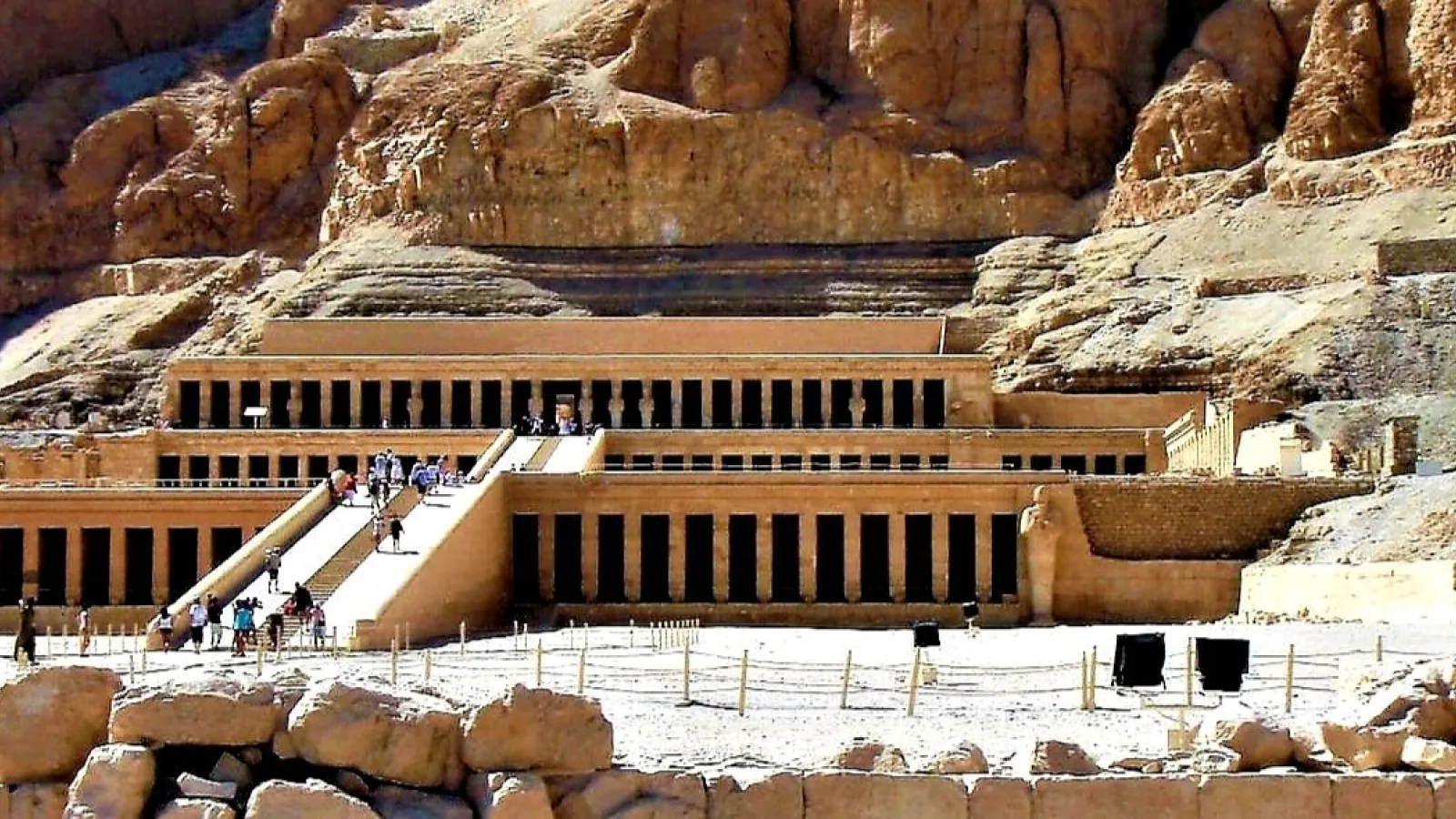 A magnificent temple at Deir al-Bahari, on the west back of Luxor.