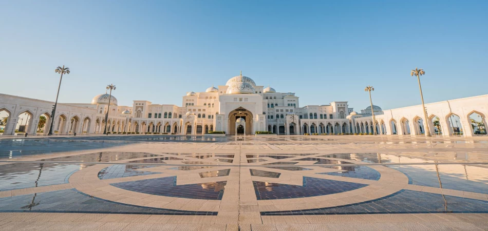 The Sheikh Zayed Grand Mosque is an impressive welcome to the city.