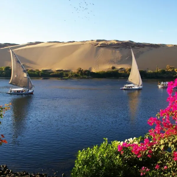 Felucca boat tour on the Nile during slow travel in Egypt