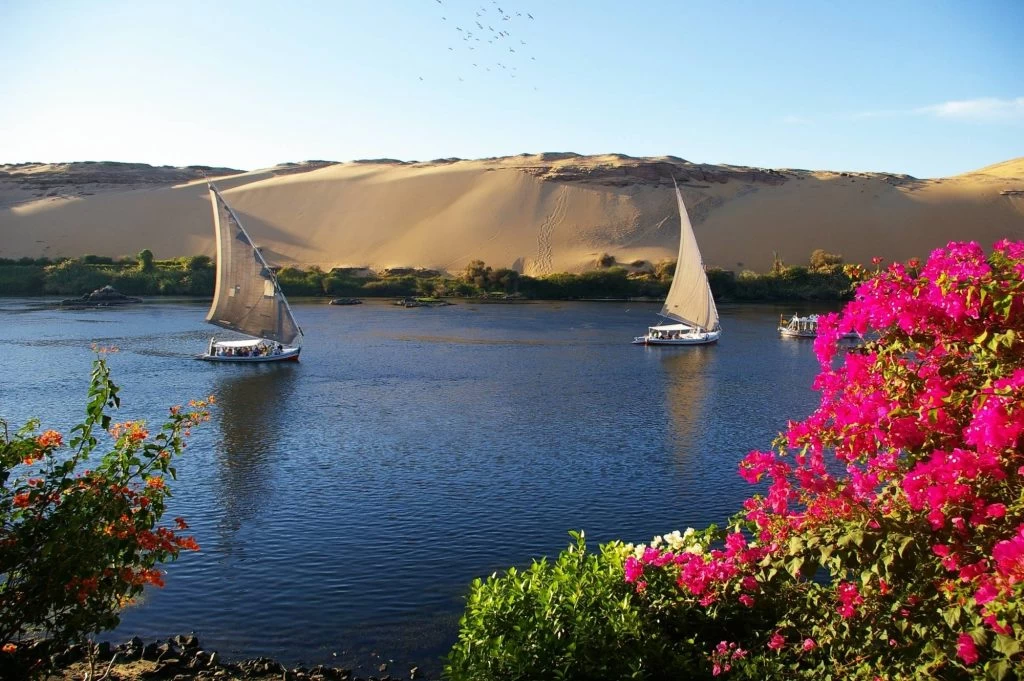 Felucca boat tour on the Nile during slow travel in Egypt