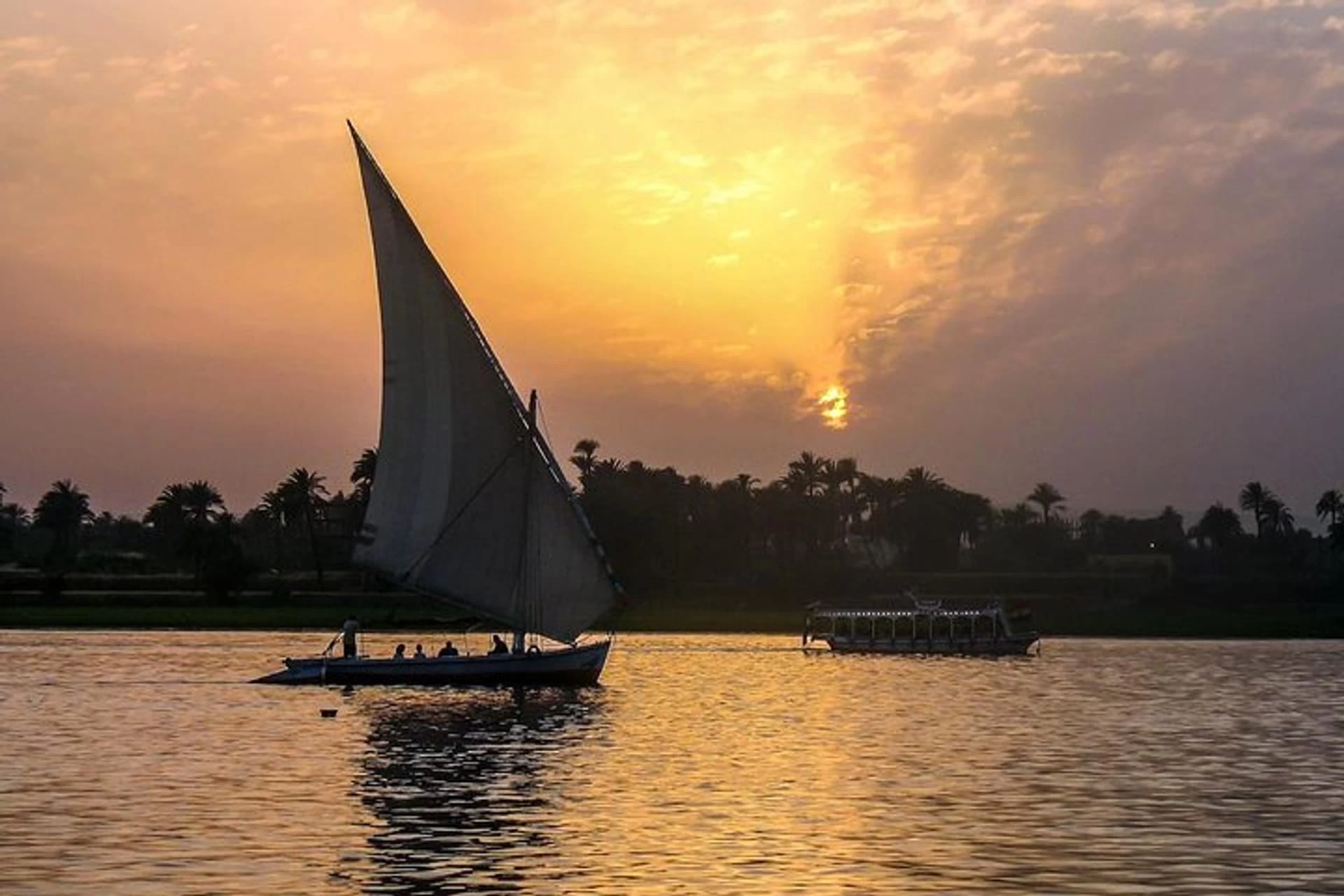 Scenic Luxor to Aswan felucca ride on the Nile River