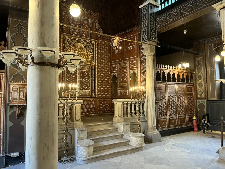 Interior of Ben Ezra Synagogue with ancient Torah scrolls