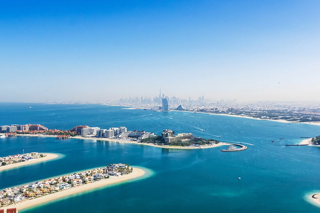 Dubai stunning sea view with modern skyline and clear blue waters