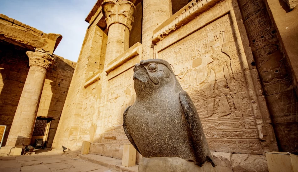 Horus Statue at Edfu Temple – Ancient Egyptian Falcon God Symbol