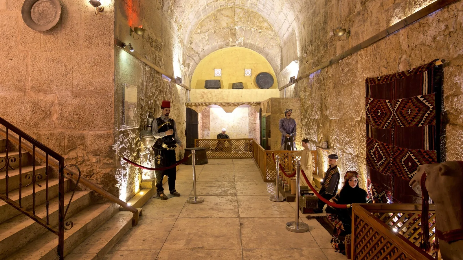 Inside Jordan Folklore Museum Amman with traditional costumes and crafts