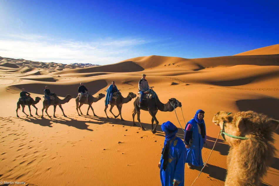 Golden sand dunes of Merzouga Desert, Morocco