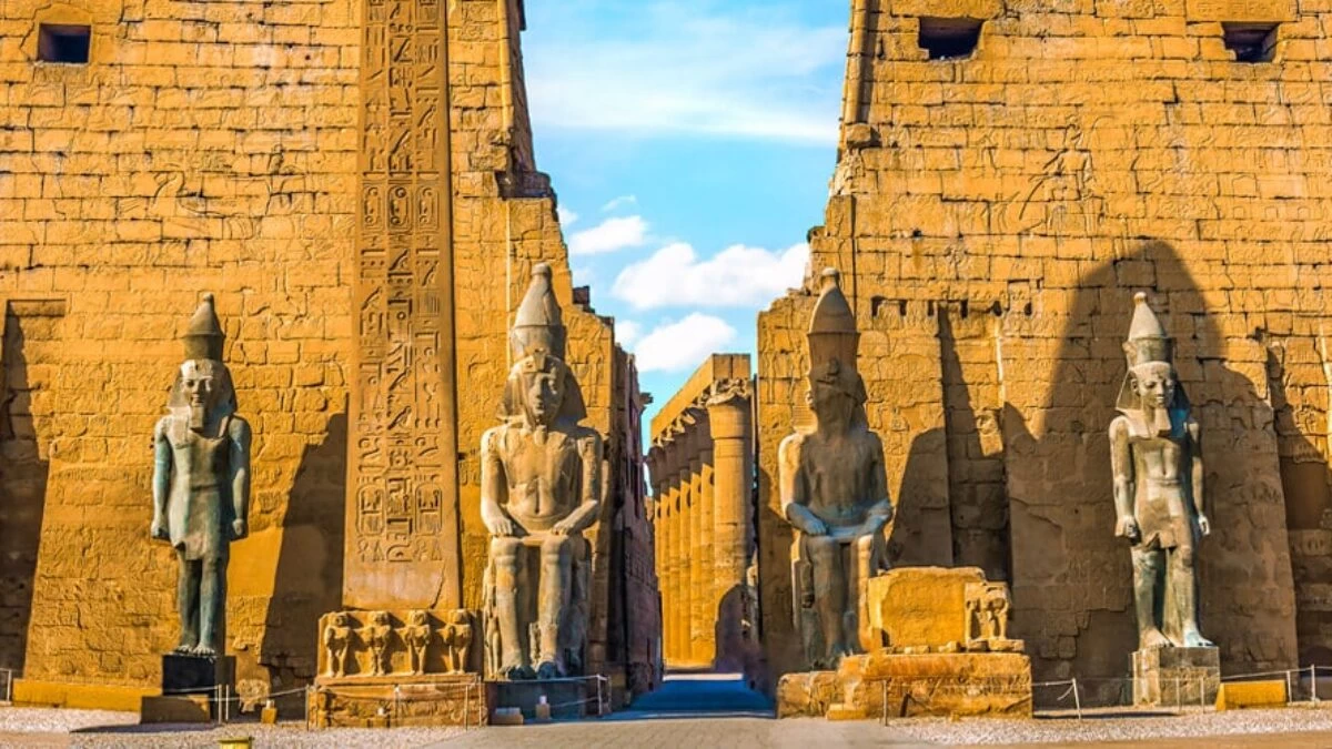 A large Ancient Egyptian temple complex located on the east bank